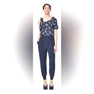 Rebecca Taylor Crepe Jogger Trouser Pant in Navy size 2